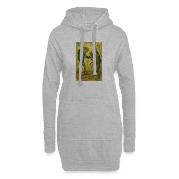 Abstrakter Fischtanz Kunstdruck - Hoodie-Kleid - Grau meliert - Vorne