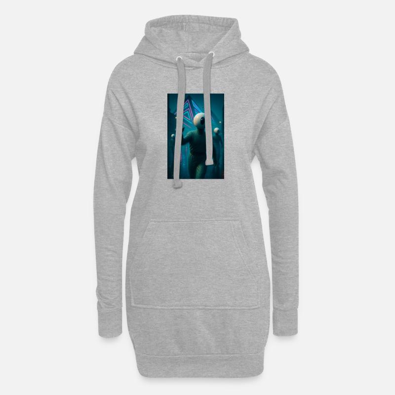 Bot et pyramide - Sweat-shirt à capuche long Femme - gris chiné