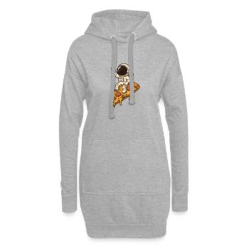 Astronaute de l’espace sur une tranche de pizza - Sweat-shirt à capuche long Femme - gris chiné - Devant
