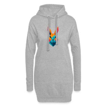 Lapin | Tête de lapin Impression / Impression / Design - Sweat-shirt à capuche long Femme - gris chiné - Devant