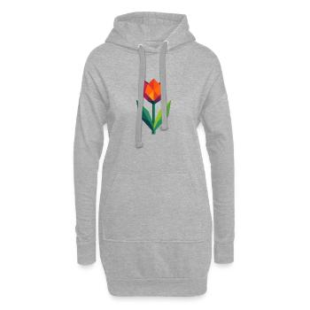 Tulpe | bunt geometrisch - Hoodie-Kleid - Grau meliert - Vorne