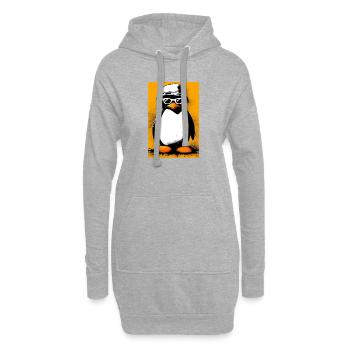 pingouin - Sweat-shirt à capuche long Femme - gris chiné - Devant