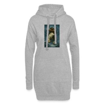 Wikingerkrieger auf Eisbär – Fa-Illustration - Hoodie-Kleid - Grau meliert - Vorne