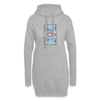 Ibiza Insel im Sonnenschein - Hoodie-Kleid - Grau meliert - Vorne