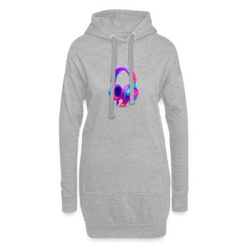 Neon Gradient Kopfhörer - Hoodie-Kleid - Grau meliert - Vorne