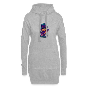 Yorkshire Terrier Hund  - Hoodie-Kleid - Grau meliert - Vorne