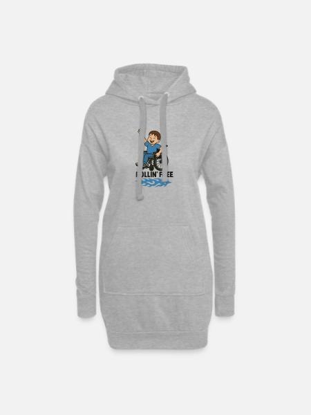 Rollin'Free Boy - Hoodie-Kleid - Grau meliert