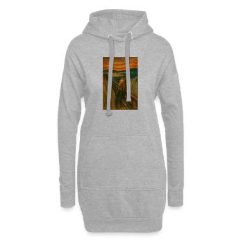Pferd im Scream Stil Brücke - Hoodie-Kleid - Grau meliert - Vorne