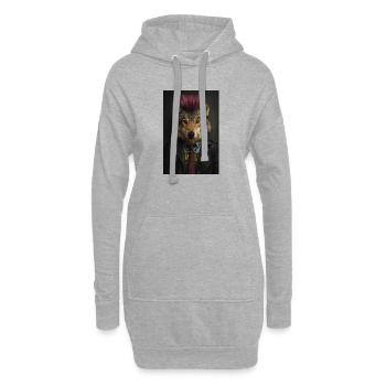 Wolfs Punk Mohawk Lederjacke - Hoodie-Kleid - Grau meliert - Vorne