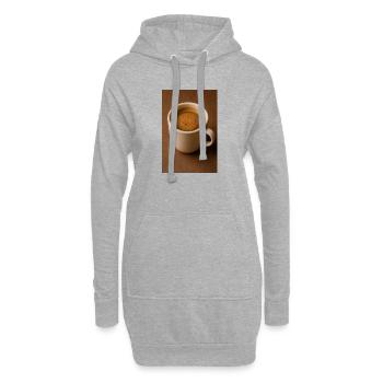 Eine Tasse Kaffee - Hoodie-Kleid - Grau meliert - Vorne