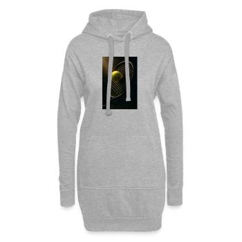 Sport - Tennis, Schläger und Ball - Hoodie-Kleid - Grau meliert - Vorne