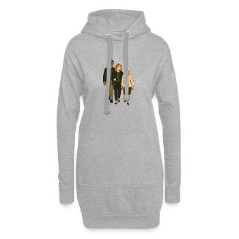 mit Oma unterwegs - Hoodie-Kleid - Grau meliert - Vorne