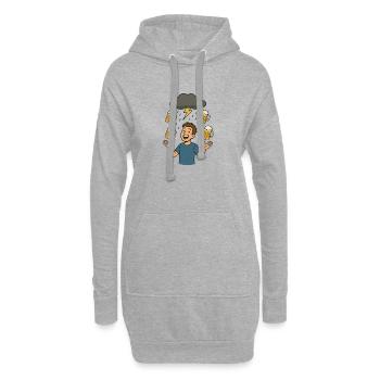 Bierregen Shoppegewitter - Hoodie-Kleid - Grau meliert - Vorne
