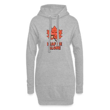 Leaf me Alone - T-Shirt drôle d’automne - Sweat-shirt à capuche long Femme - gris chiné - Devant