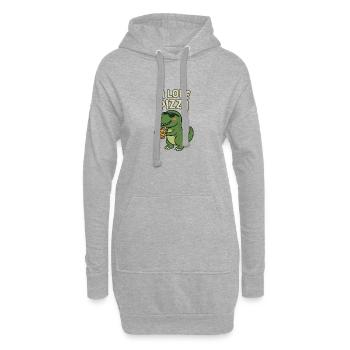 I Love Pizza Dino - Hoodie-Kleid - Grau meliert - Vorne