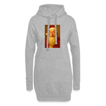 Joyeux Noël - Père Noël fou - Sweat-shirt à capuche long Femme - gris chiné - Devant