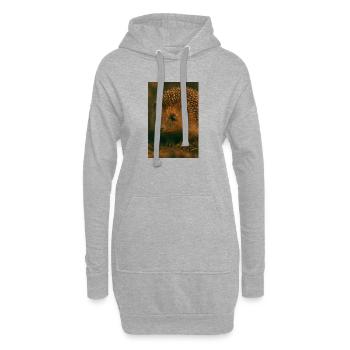 Tiere - Igel - Hoodie-Kleid - Grau meliert - Vorne