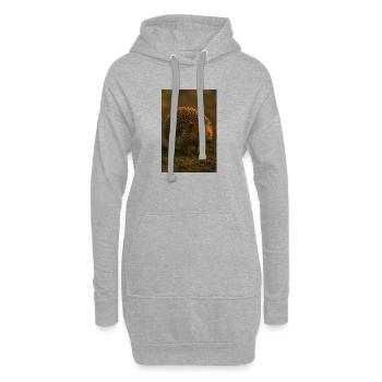 Tiere - Igel - Hoodie-Kleid - Grau meliert - Vorne