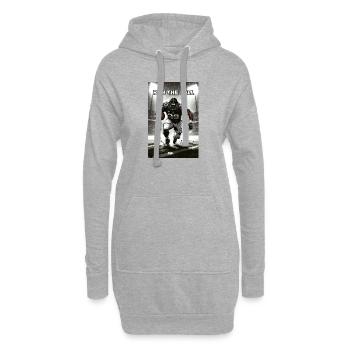 Lauf mit Ball - Hoodie-Kleid - Grau meliert - Vorne