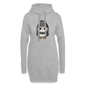 Eule Comic Winter Cozy - Hoodie-Kleid - Grau meliert - Vorne