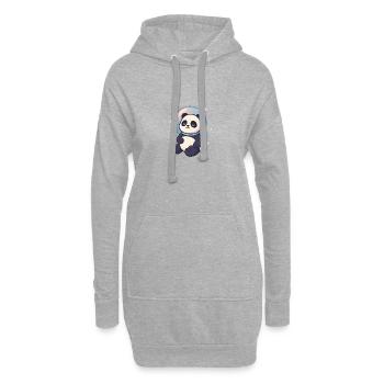 Space Dreamer Kosmischer Panda - Hoodie-Kleid - Grau meliert - Vorne