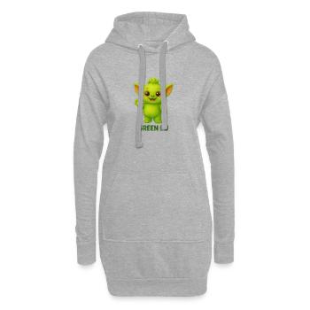 Mascotte de créature Pu verte - Sweat-shirt à capuche long Femme - gris chiné - Devant