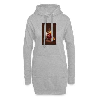 Zitrus-Rosmarin-Funken-Cocktail - Hoodie-Kleid - Grau meliert - Vorne