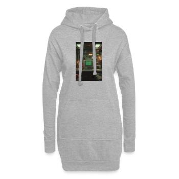 Retro Computerkonsole Holiday Glow - Hoodie-Kleid - Grau meliert - Vorne