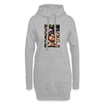 Ente unter Seerosen - Hoodie-Kleid - Grau meliert - Vorne