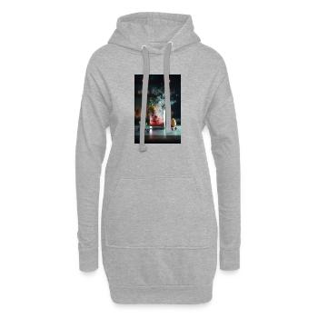 Crimson Splash Cocktail - Hoodie-Kleid - Grau meliert - Vorne