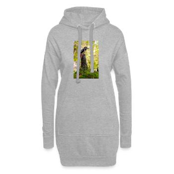 Crimson Crest Woodpecker Forest - Hoodie-Kleid - Grau meliert - Vorne