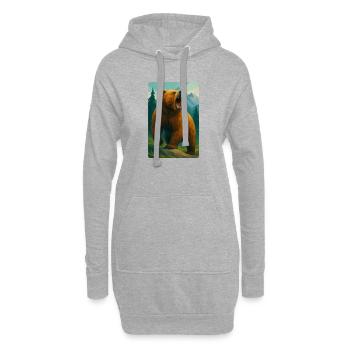 Polynature Grizzli - Sweat-shirt à capuche long Femme - gris chiné - Devant