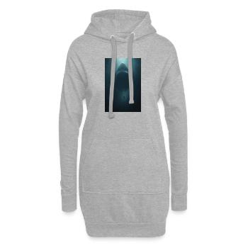Kolossaler Ozeanschatten - Hoodie-Kleid - Grau meliert - Vorne