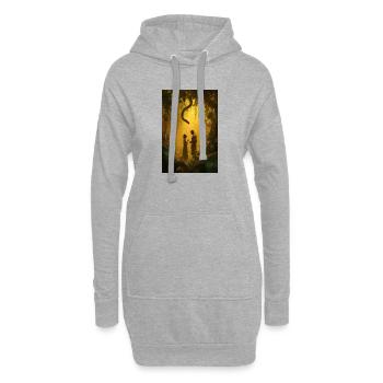 Romance dans la jungle enchantée - Sweat-shirt à capuche long Femme - gris chiné - Devant