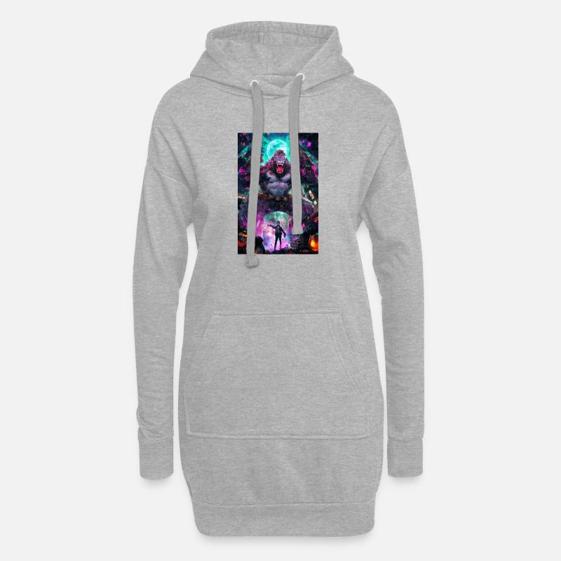 DJ Gorilla – Final Impact | Joyverse - Hoodie-Kleid - Grau meliert
