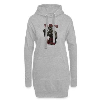Keine Gnade im Ring Totenkopf Boxer - Hoodie-Kleid - Grau meliert - Vorne