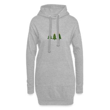 Weihnachtsbaum Christbaum Tannenbaum - Hoodie-Kleid - Grau meliert - Vorne