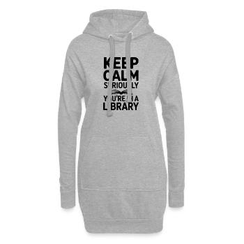 Ruhe bewahren, ganz ernsthaft, Sie sind in einer Bibliothek - Hoodie-Kleid - Grau meliert - Vorne
