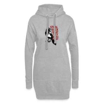 Elster mit Schlüssel Slogan - Hoodie-Kleid - Grau meliert - Vorne
