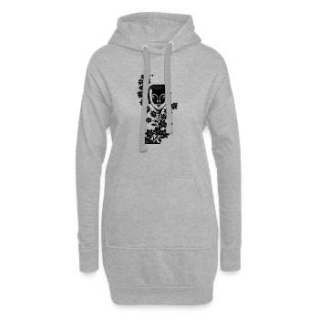 Bouddha avec couronne de fleurs -- Âme - Sweat-shirt à capuche long Femme - gris chiné - Devant