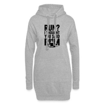 Laufen? Ich dachte, du hättest Rum gesagt - Hoodie-Kleid - Grau meliert - Vorne