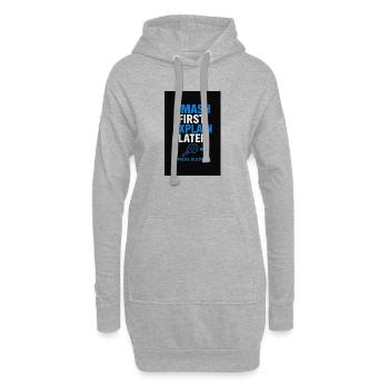 Smash d’abord, expliquer plus tard la culture du padel - Sweat-shirt à capuche long Femme - gris chiné - Devant