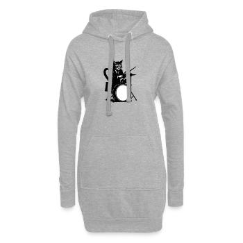 Batteur de chat en smoking - Sweat-shirt à capuche long Femme - gris chiné - Devant