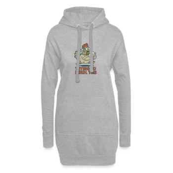 essayer de faire ce drôle de dicton fou de poulet - Sweat-shirt à capuche long Femme - gris chiné - Devant