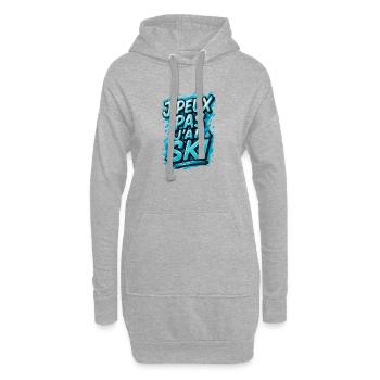 Ich kann nicht Skifahren. - Hoodie-Kleid - Grau meliert - Vorne