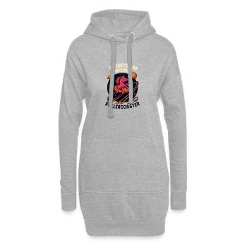 Einhorn Achterbahn - Hoodie-Kleid - Grau meliert - Vorne