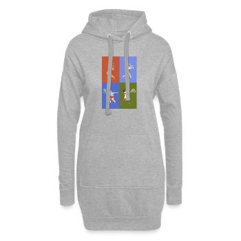 Tennisspieler auf verschiedenen Tennisplätzen - Hoodie-Kleid - Grau meliert - Vorne