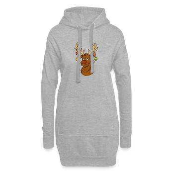 Rentier Hirsch Weihnachten - Hoodie-Kleid - Grau meliert - Vorne