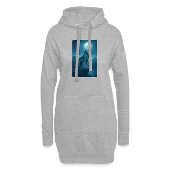 Polynature Night Wolf - Hoodie-Kleid - Grau meliert - Vorne