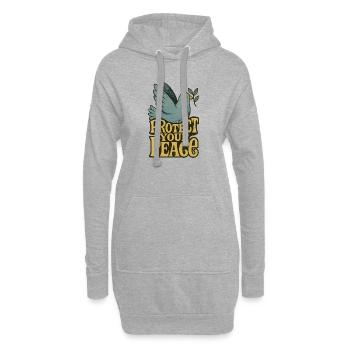 Schützen Sie Ihren Friedenstaube Retro-Druck - Hoodie-Kleid - Grau meliert - Vorne